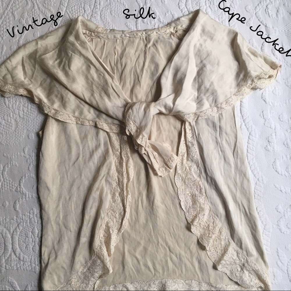 100% Silk Vintage Cape Jacket / Shirt